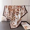 Hijab Large 90X90Cm Square Breathable Material Travel Vacation Hair Scarf Silk Feeling Polyester For Girl Fashion Accessory