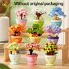 MOC Model HUIQIBAO Flower with pot Micro Building Block Sunflower Rose Eternal Bouquet Mini Diamond Brick Toy for Desk Children