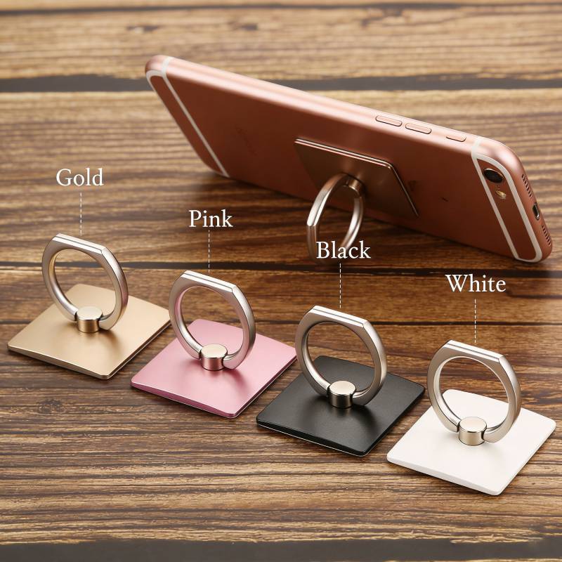 Creative Square Phone Ring Holder With Zinc Alloy Ring For Universal Smartphones