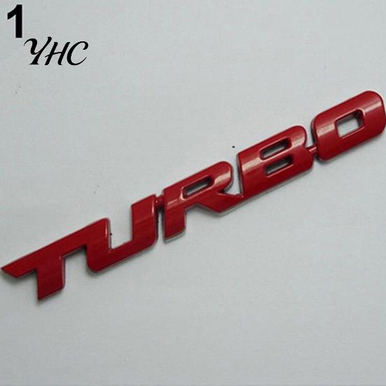 Cool 3D Alloy Metal Letter Turbo Car Motorcycle Emblem Badge Sticker Decal Decor