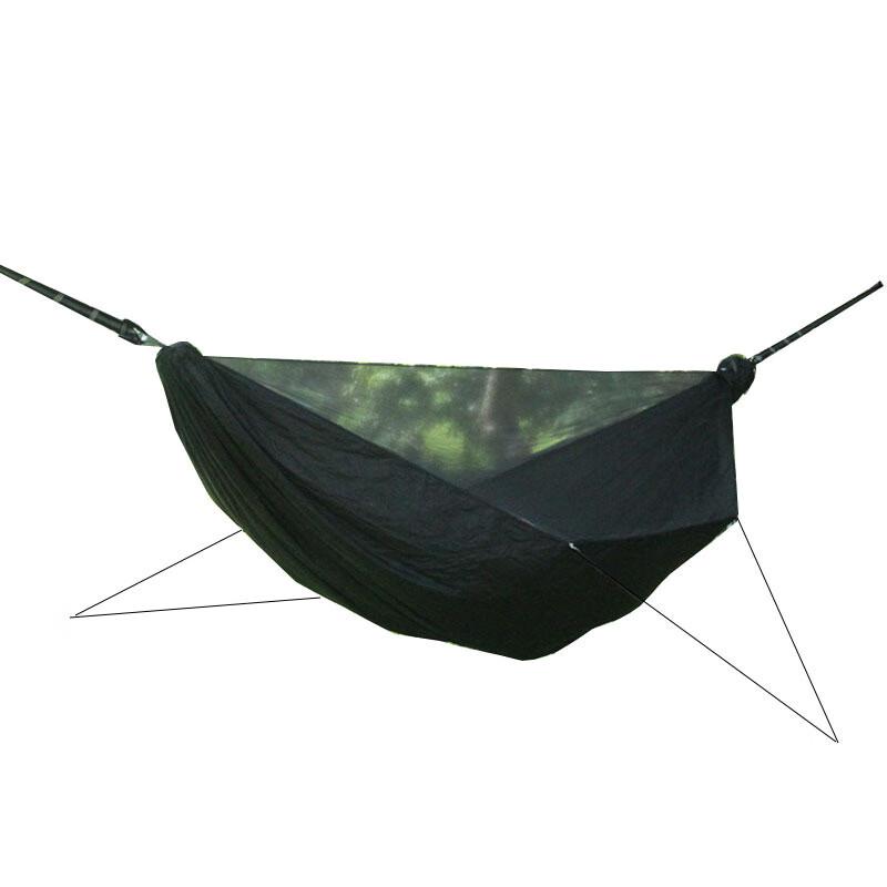 Quick-Open Anti-Rollover Camping Hammock with Mosquito Net