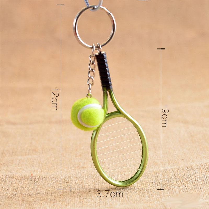 Cute Sport Mini Tennis Racket Pendant Keychain Keyring Key Chain Ring Finder Holer Accessories Gifts for Teenager KTJ