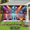 One disco party backdrop - neon disco balls, reflective floor, indoor/outdoor decoration, disco party theme decoration