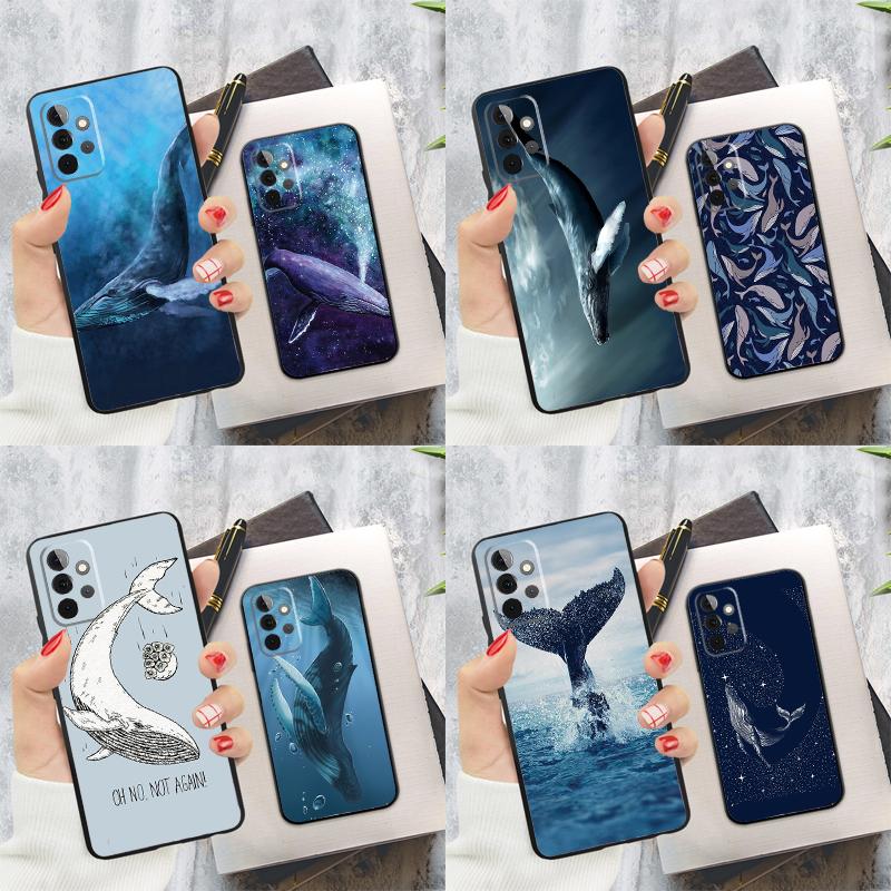 Beautiful Blue Whale Painting Cover For Samsung Galaxy A55 A35 A25 A15 A52 A32 A12 A14 A34 A54 A51 A71 A13 A33 A53 Case