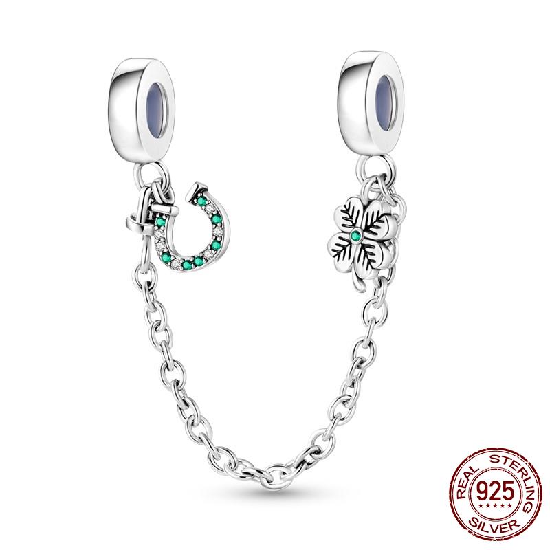 925 Silver Clasp CZ Pave Daisy Beads Stopper Clip Fit Original Bracelet Jewelry 1