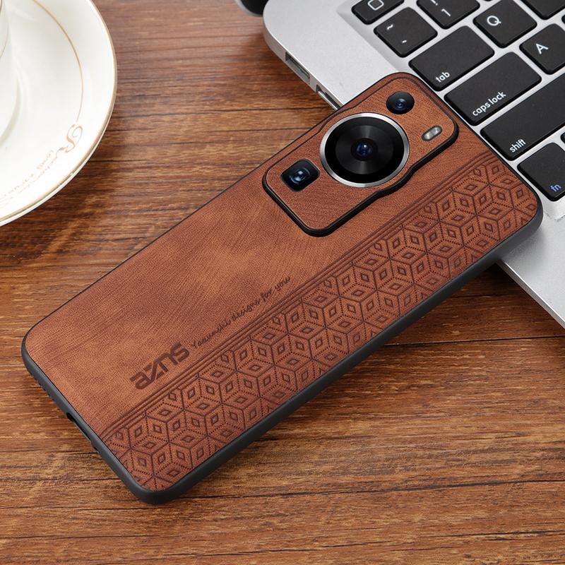 AZNS Back Shell for Huawei P60/P60 Pro Imprinted PU Leather Coated TPU Cover Phone Case