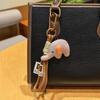Cute Felt Elephant Bag Charm, Minimalist Elephant Keychain with Braided Rope Clip