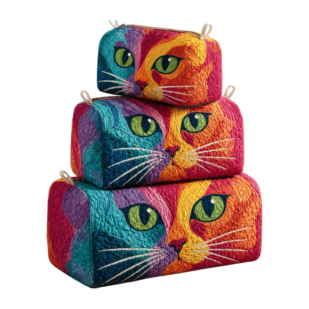 Quilted Storage Bag Cosmetic Organizer Multifunctional Travel Pouch Small Size Durable Lightweight Portable