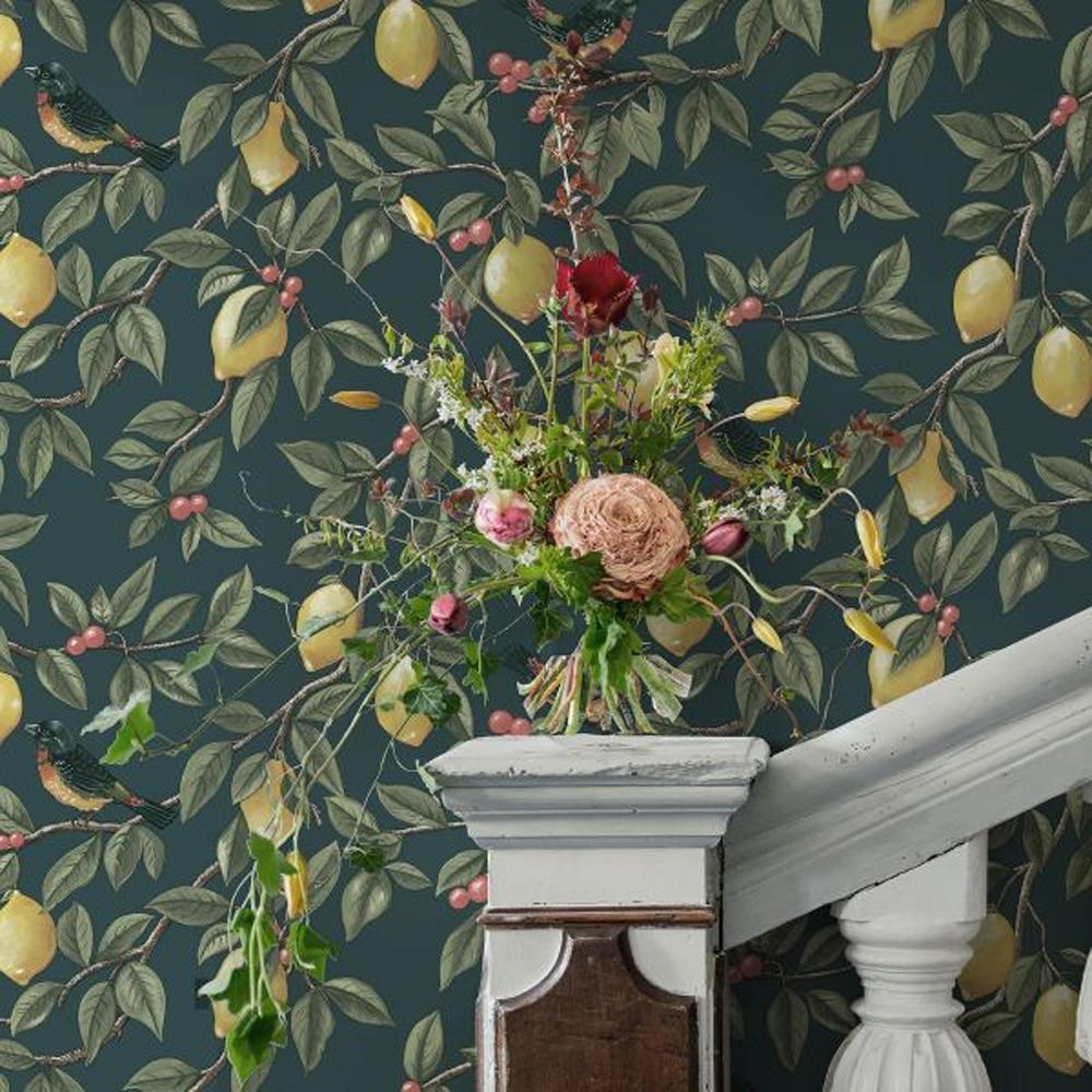 Holden DÃ©cor Lemon Leaf Textured Wallpaper
