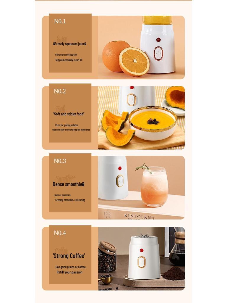 Portable Rechargeable Multi-Functional Baby Food and Ice Crusher Juicer