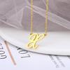 Stainless Steel Lowercase Letter Necklace with Clavicle Chain - European & American Design