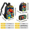 3-teiliges Rucksack-Set mit 19 Fußballstar-Muster – Lässiger Rucksack mit großem Fassungsvermögen, passender Clutch & Tragetasche, Perfekt für den Alltag