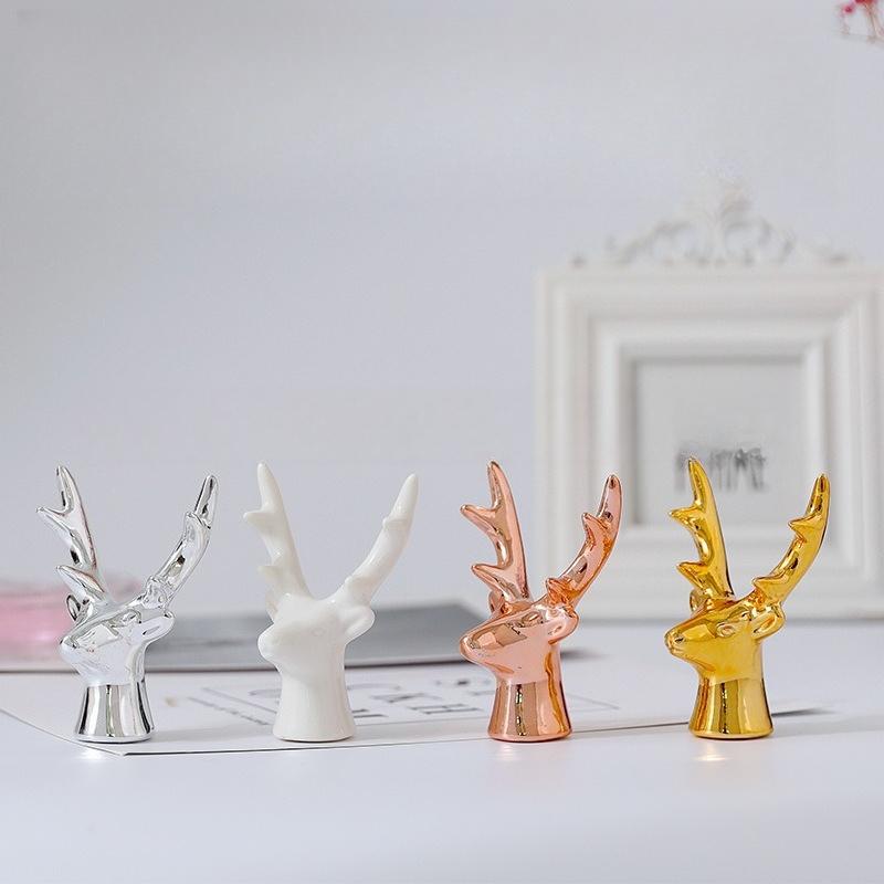 Nordic Ins Style Light Luxury Gold Ceramic Small Animal Ornaments Creative Electroplating Photography Props Small Ornaments