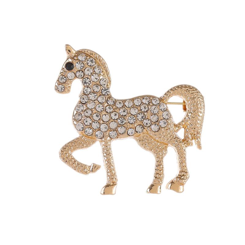 Exquisite  Running Horse Brooches For Women Men 4-Color Enamel Animal Brooch Pins Year Of The Horse Party Jewelry Gift