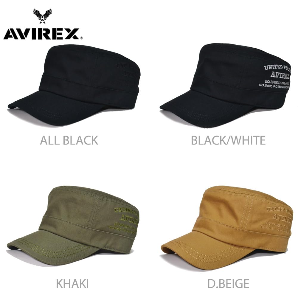 AVIREX Cotton Embroidered Work Simple Style Size Cap, (Regular (Approx. 57-59cm), Khaki)