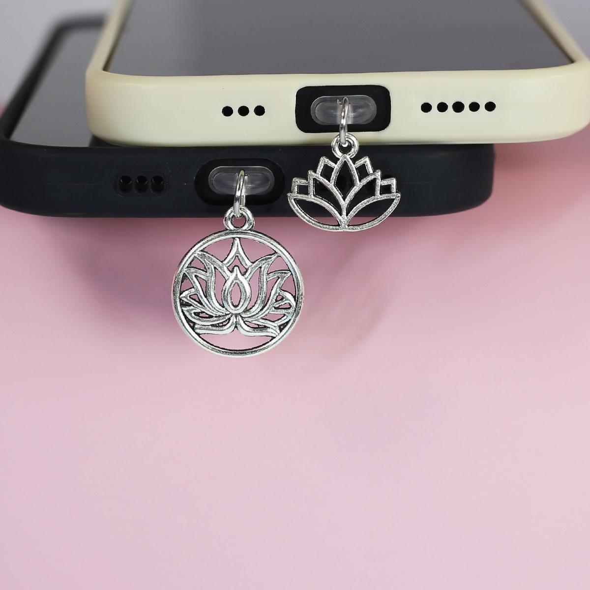

Mobile Phone Dust Plug Pendant Mobile Phone Accessory Decoration Beautiful Lotus For IPhone For Samsung Type-C Port Dust Plug