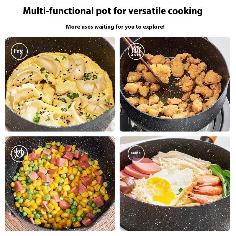 Gianxi Xue Flat Pot Baby Food Pot Frying And Boiling Integrated Small Milk Pot Instant Noodles Soup Pot Household Non Stick Pot