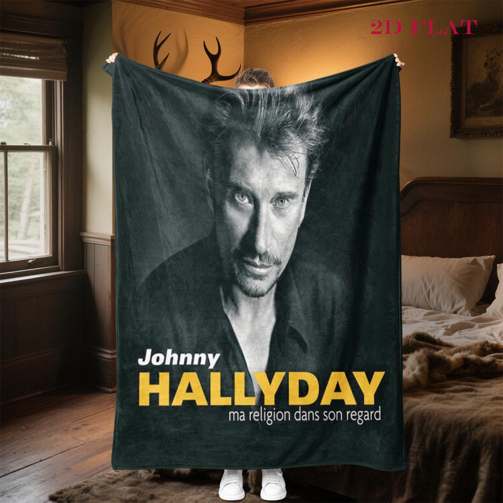 Johnny Hallyday: Life Death blanket blanket Soft and comfortable bedroom Nap Blanket Digital printing