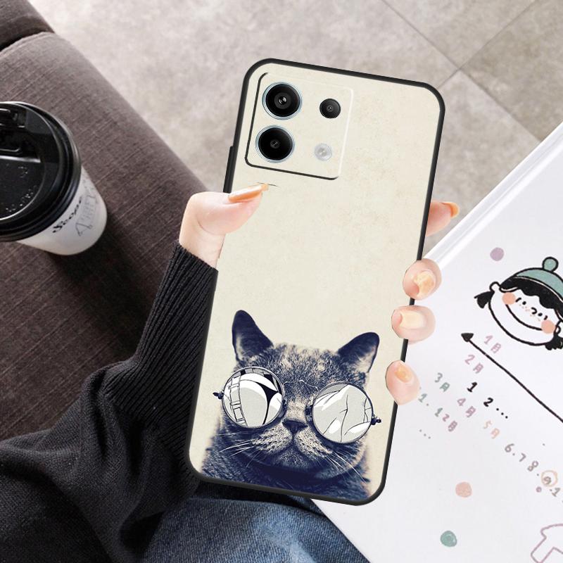 Cute Cat Animal Cover For Xiaomi Redmi Note 14 13 10 11 12 15 Pro Plus Case For Redmi 15 15C 14C 10C 12C 13C