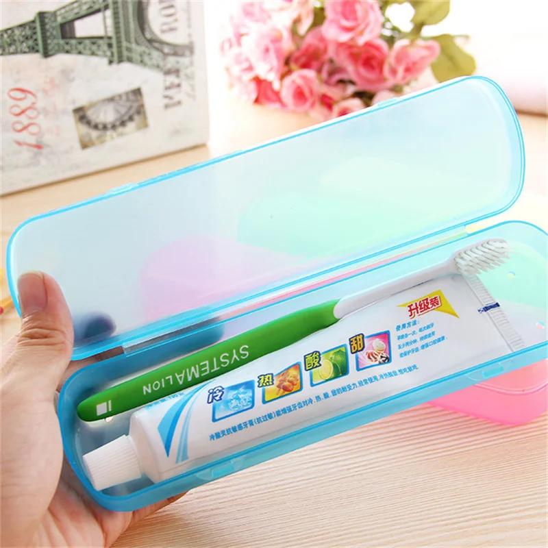 

Portable Toothbrush Box Candy Color Toothpaste Holders Storage Case Box Organizer Travel Toiletry Storage Box Bathroom Accessory