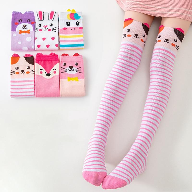 Spring Autumn Girls Cotton Over The Knee Long Lovely Stockings Cartoon Cartoon Kids Child Knee High Socks infant Baby Socks