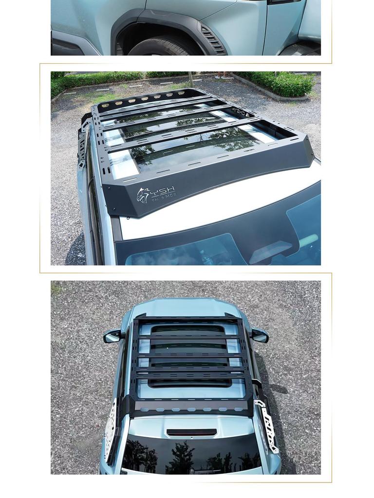 Equation Leopard Titanium 3 Black Panther Car Roof Rack with Side Ladder and Armor.