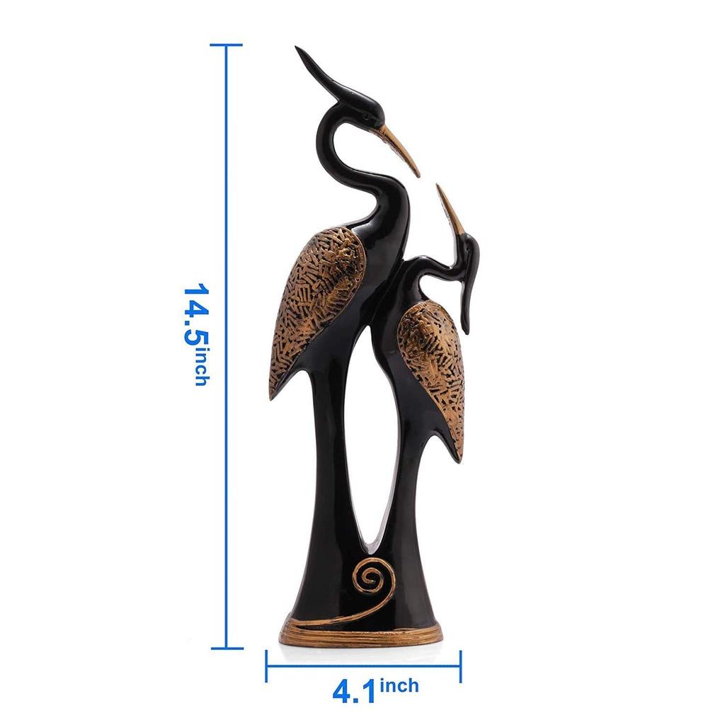 Black Polyresin Kissing Pair of Duck Showpiece Home Decor, Office Decor or Perfect for Living Room Decor & Gifting