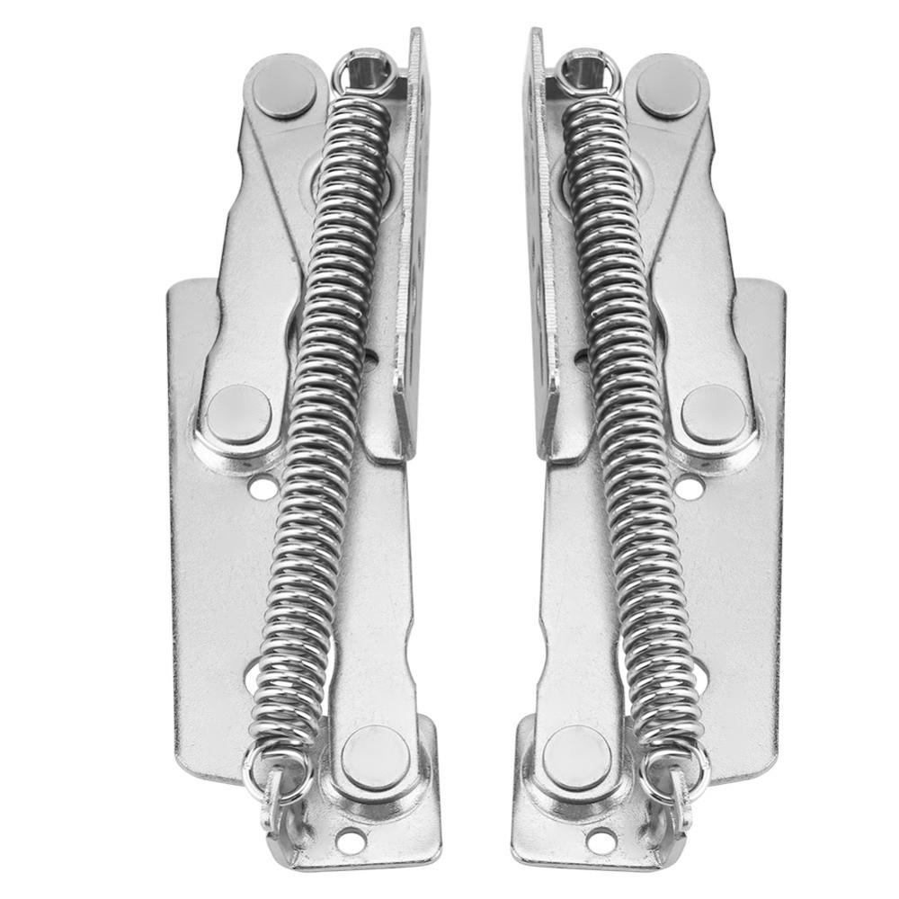 2 Pieces Lid Support 80 Degree Spring Hinges Silver Heavy Duty Folding Lifting Bracket Sofa Hinge Lifters Sofa Bed