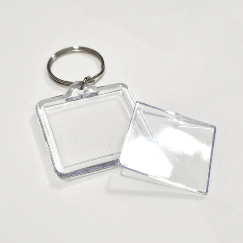 Acrylic Transparent Gift Box Favorite Photo Frame Keychain Square Small