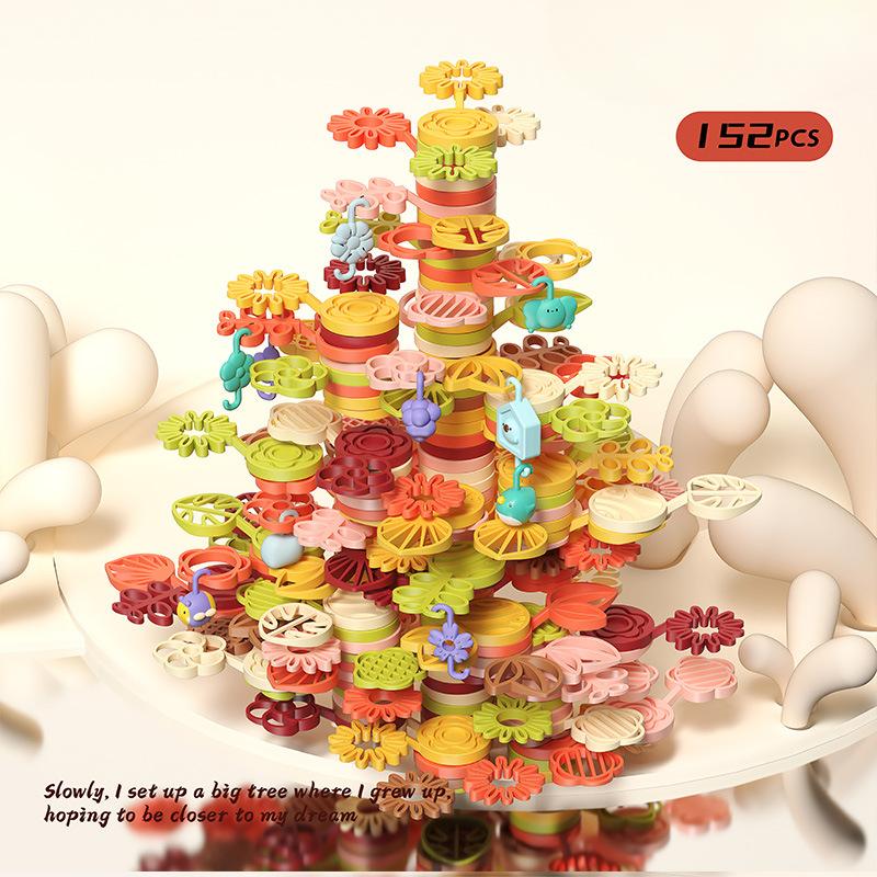 Children's Building Block Flower Bed Assembly Toys, Girls' Educational and Versatile Garden Building Block Flower Arrangement Toys Storage Box