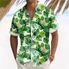 Camicia casual da uomo a maniche corte vestibilità ampia Camicia con risvolto alla moda