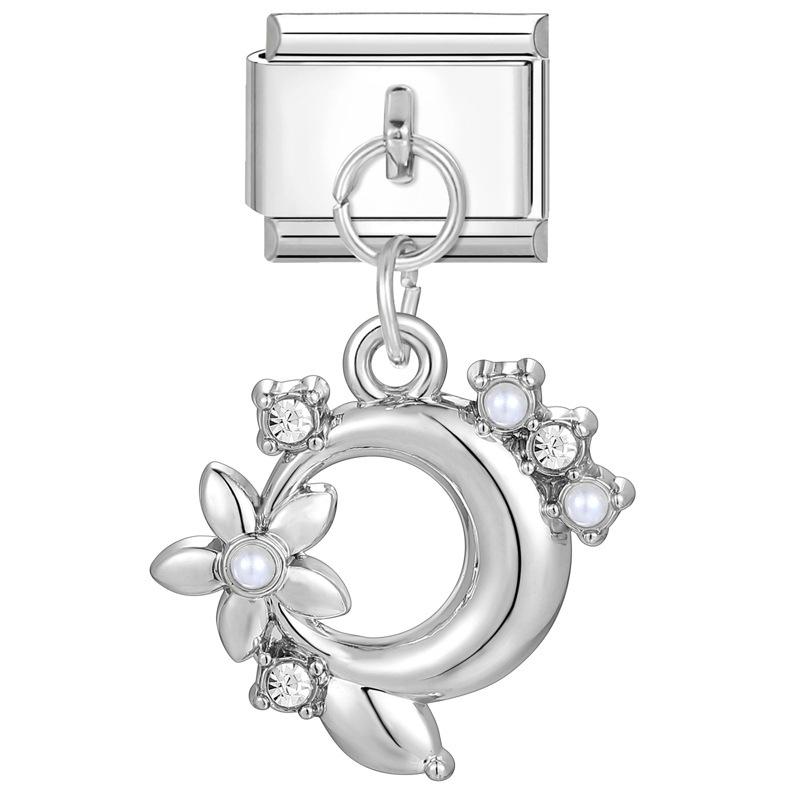 Italian Charm Bracelet Charms Dreamy Moon Butterfly Starfish Shell Pendant Diy Removable Module Link Bracelet Accessories Gifts