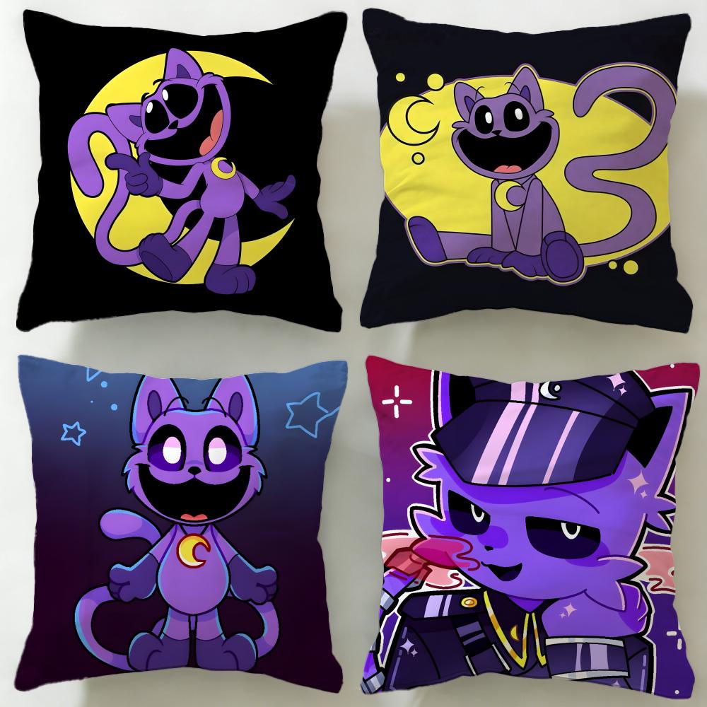 popular cartoon character Catnap Cushion Cover Soft & Easy-Wash Pillow Case – Versatile for Couch, Bed, Travel and Office
