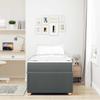 Bed Frame with Mattress Dark Gray 100 x 200 cm Fabric