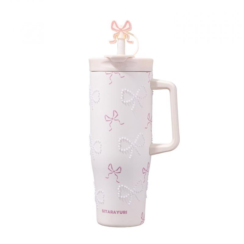 40oz Thermal Water Bottle With Handle and Straw Drinkware Hot Cold Stainless Steel Thermos Portable Car Coffee Cups Thermal Mugs