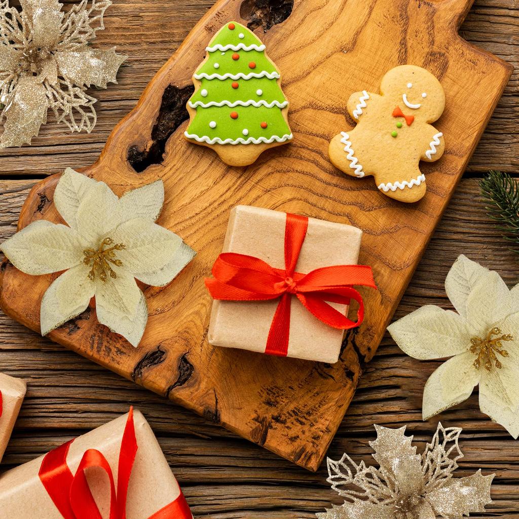 Ucouper Vánoční ozdoba na stromeček dekorace Umělé květiny Balení 30 ks vánočního věnce