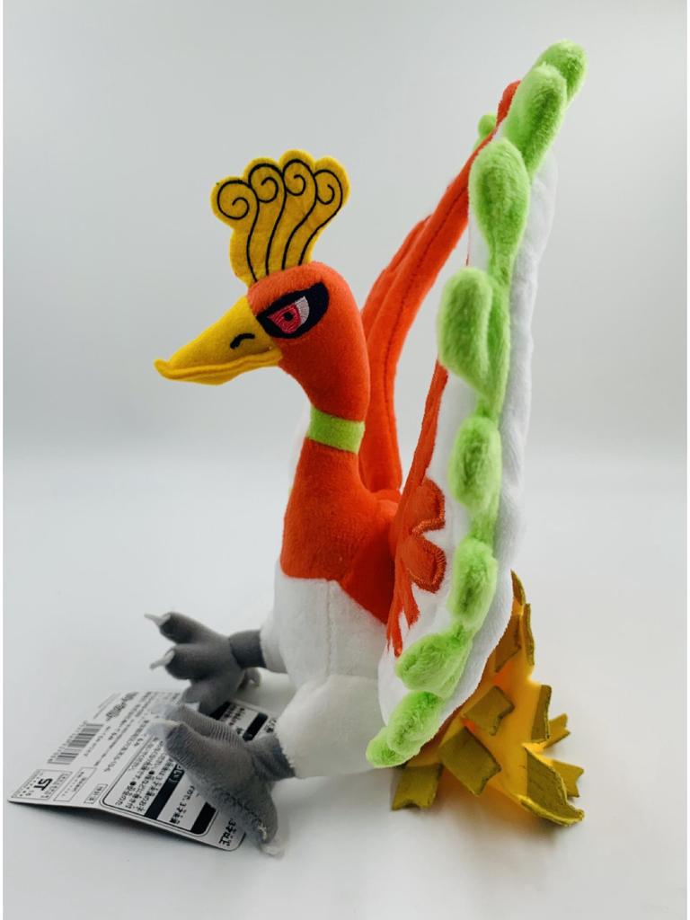 25CM Ho-Oh Red Orange Mythical Phoenix Plush Doll with Standable Wings