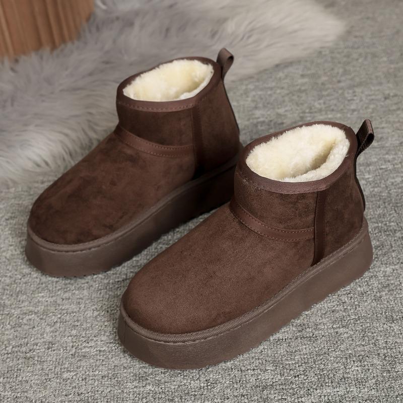 Winter new big-headed snow boots thick-soled velvet thickened bread cotton shoes women's warm short boots