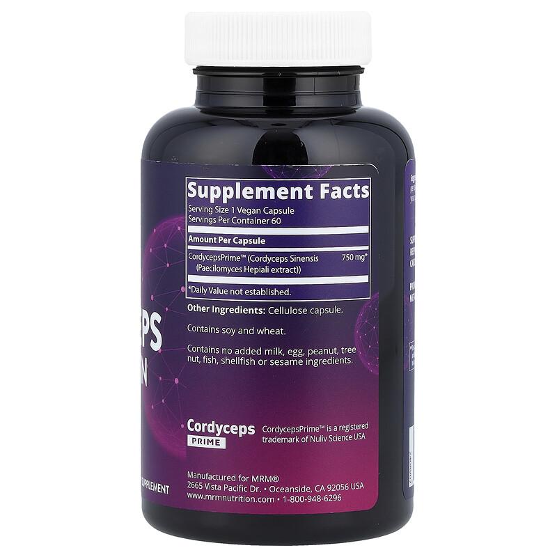 Cordyceps CS-4 Strain, 60 Vegan Capsules (750 mg per Capsule)