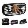 Custom Dachshund Stripes Pencil Cases for Girls Boys Large Capacity Weiner Dog Pen Box Bag Stationery