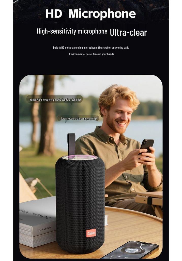 T67 Waterproof Outdoor Bluetooth Speaker with High-Quality Sound for Camping and Cycling