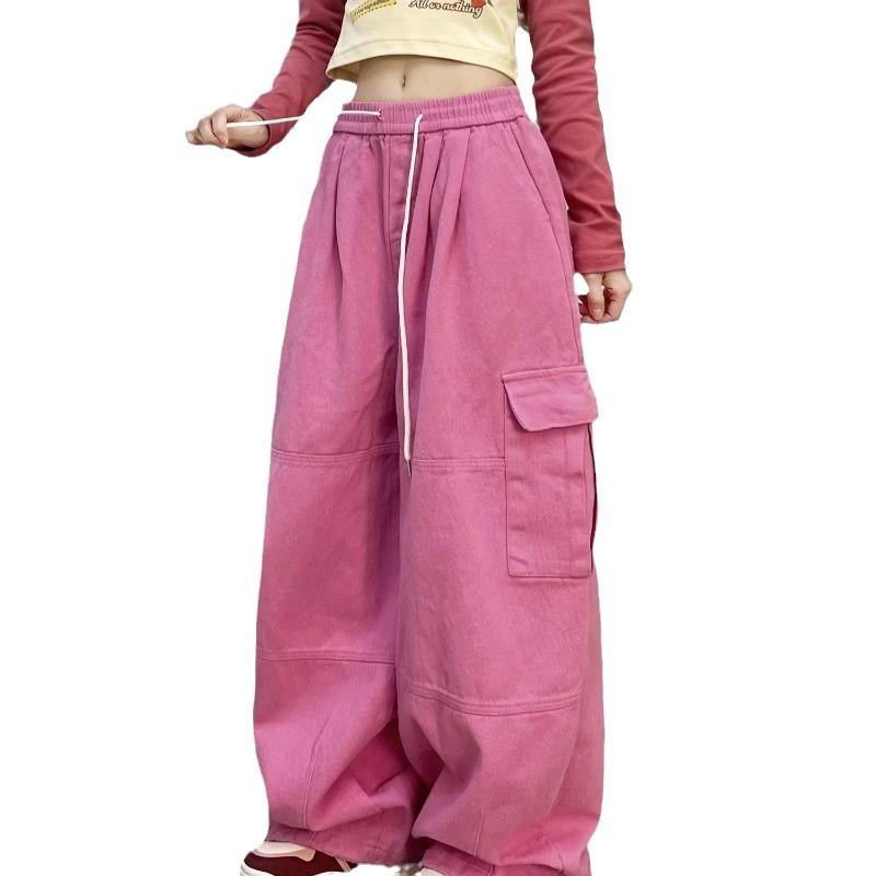 Salopete Fete High Street Bărbați și Femei Largi cu Picioare Late Pantaloni care Mătură Podeaua Pantaloni Casual Toamnă și Iarnă