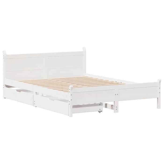 VidaXL Cadre de lit sans matelas blanc 120x200 cm bois de pin massif 3309774