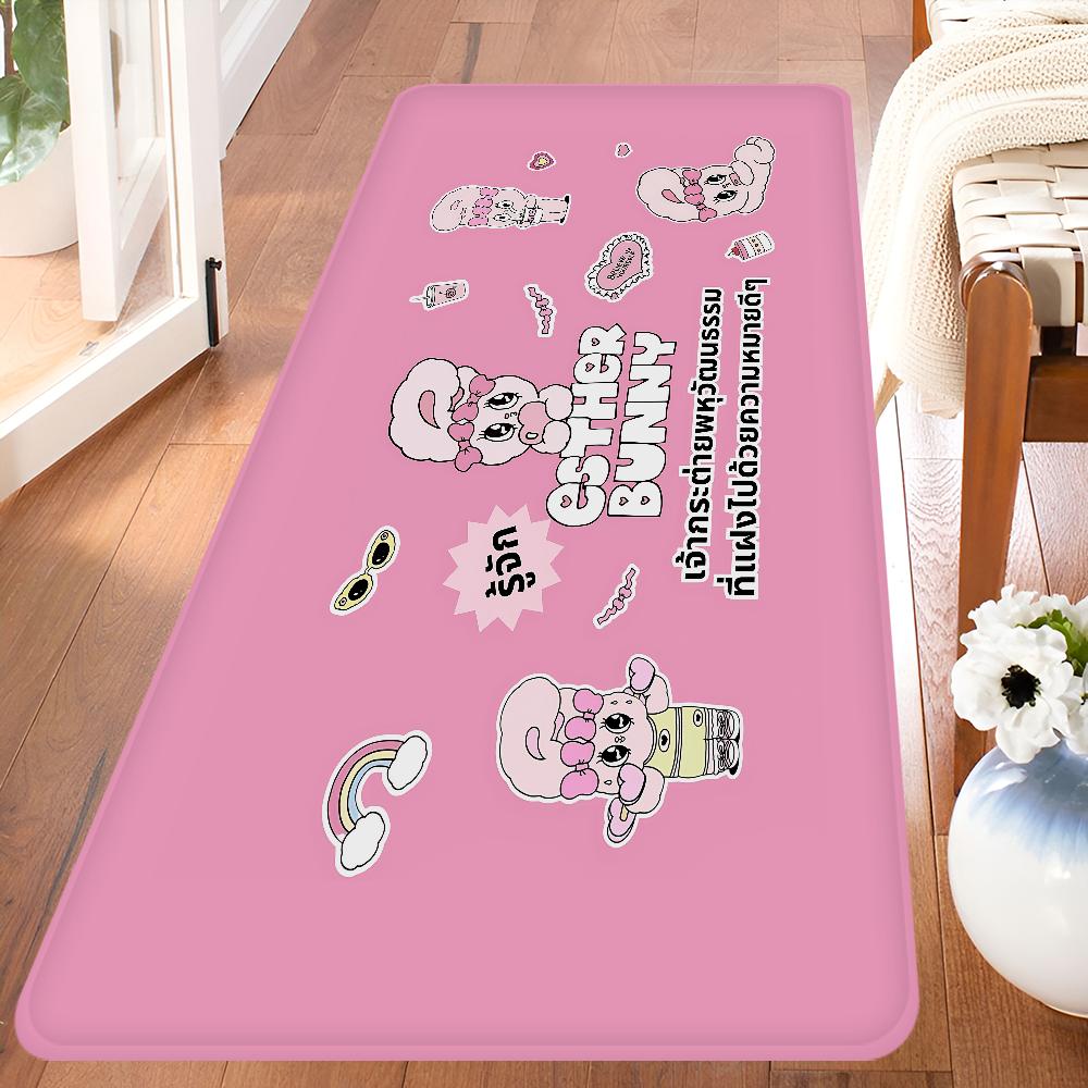 Esther Bunny Long Game Hallway Carpet INS Style Soft Bedroom Floor House Laundry Room Mat Anti-skid Bedside Area Rugs