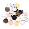 50pcs 8 10mm Inner Size Classic 7 Colors Plated One Sided Single Hanging Simple Style Cabochon Base Setting Charms Pendant