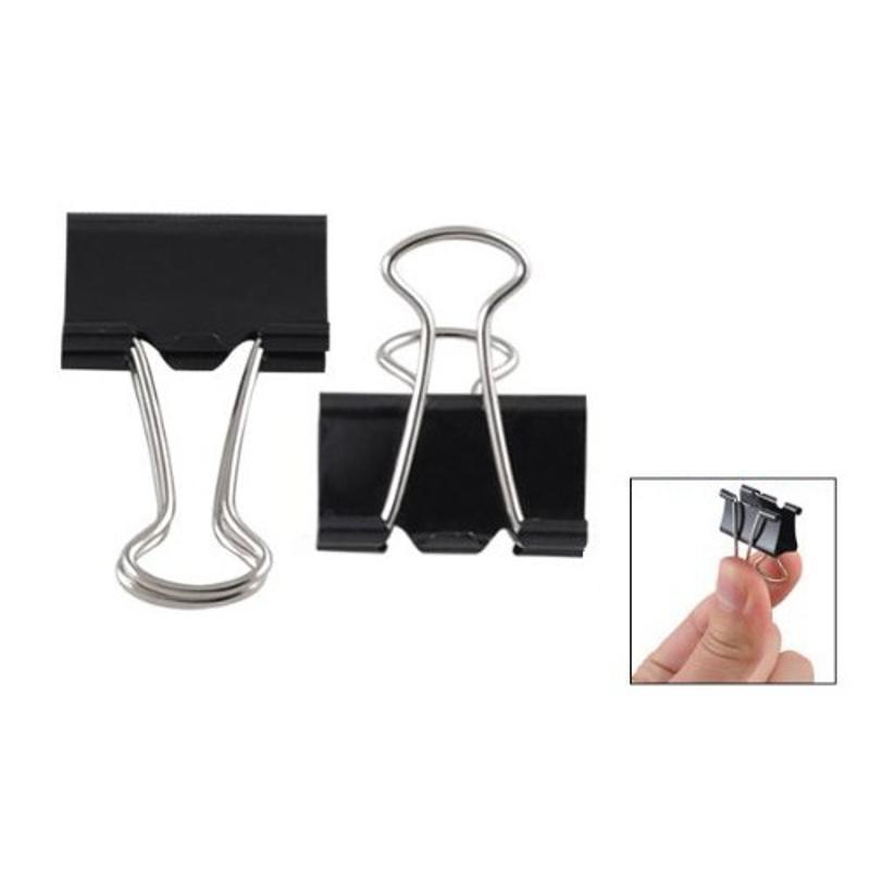 Useful 20X Black Metal Binder Clips 15mm Notes Letter Paper Clip Office Supplies Binding Securing Clip Prod Education Supplies