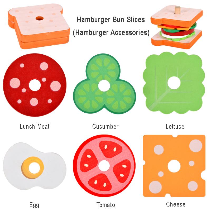 Children s simulation food toys, burgers / sandwiches, sets of columns, assembled matching, play house kitchen / restaurant game