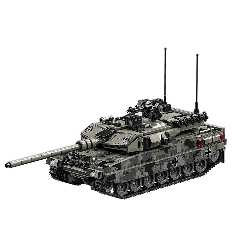 

World War 2 WW2 Army Military Soldiers SWAT Leopard 2A7 Main Battle Tank Assemble Building Blocks Bricks Children s Toys Gift