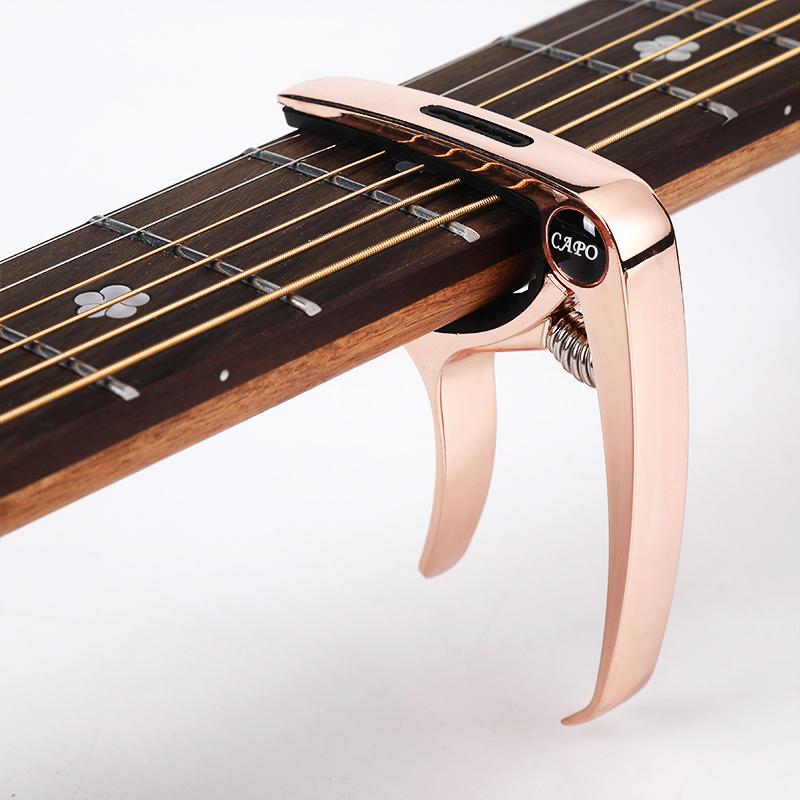 Professional Metal Guitar Capo Tuner Clamp Key Trigger Single Hand Clip Zinc Alloy for Acoustic Electric Guitar with Pick Holder