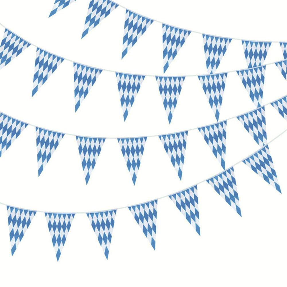 10m Bavarian Oktoberfest Banner for Party Decor Waterproof PE Bunting Perfect for Garden Porch and Event Decorations